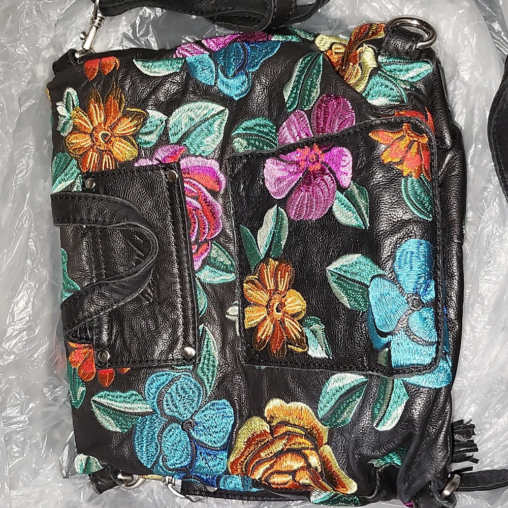 Patricia Nash Floral Leather Backpack - Picture 2 of 8